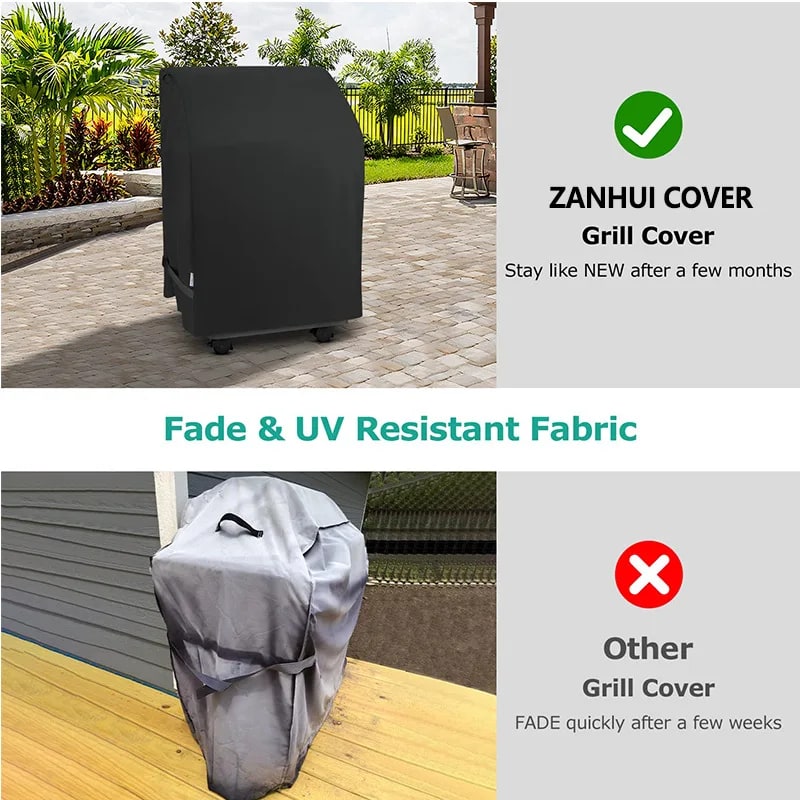 32-Inch BBQ Cover, 210D Oxford Cloth, Waterproof Black Grill Cover