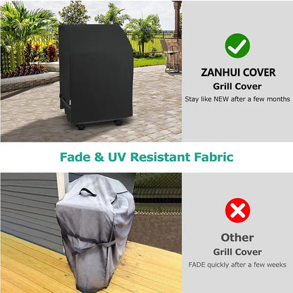 32-Inch BBQ Cover, 210D Oxford Cloth, Waterproof Black Grill Cover