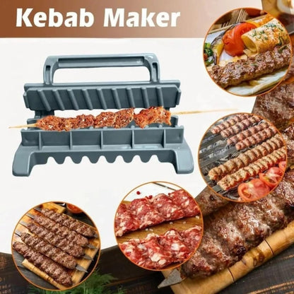 Plastic Kebab Maker Press, Grey PP Manual Skewer Mould for BBQ