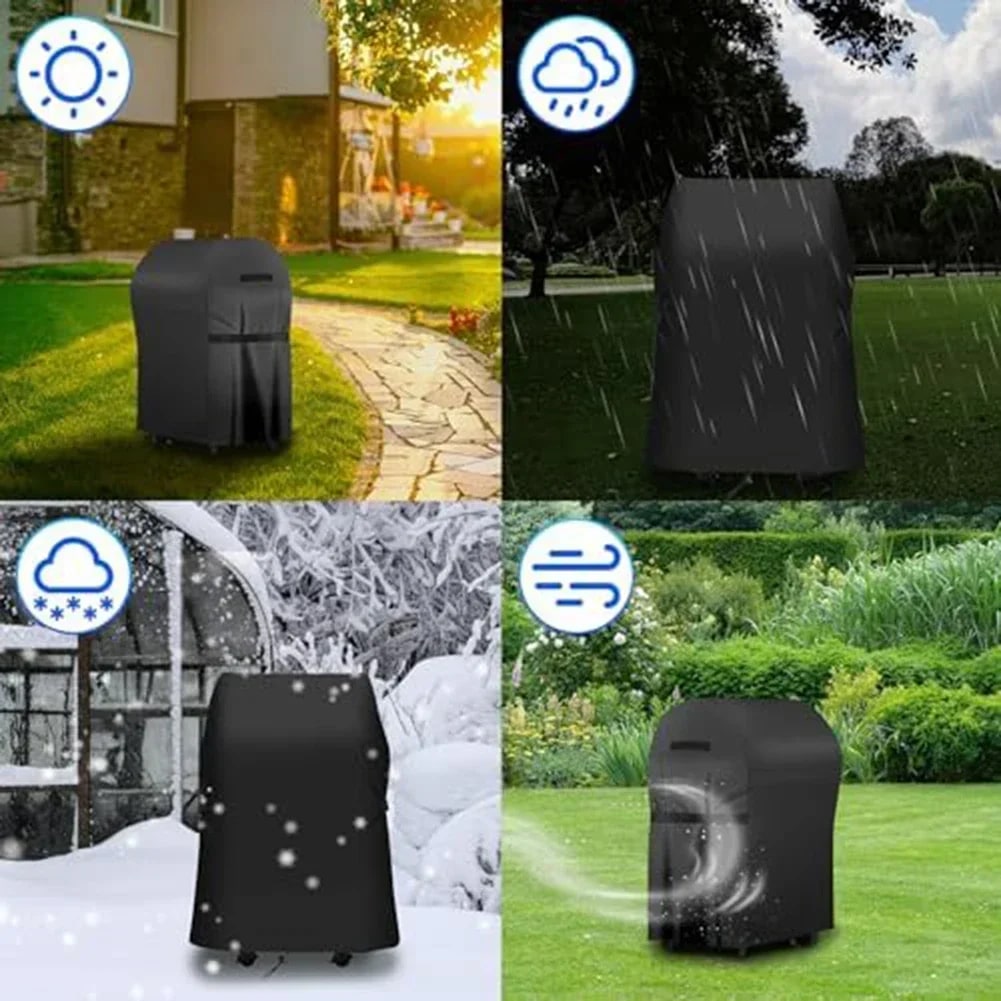 BBQ Grill Cover, 210D Oxford Fabric with PU Silver Coating, Black, 2 Sizes