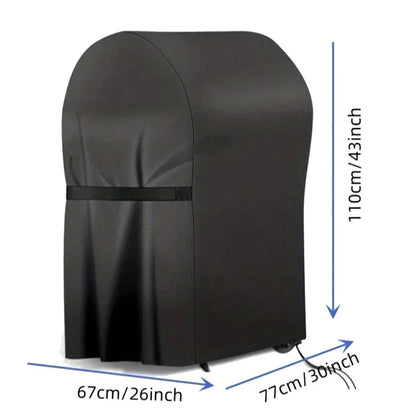 BBQ Grill Cover, 210D Oxford Fabric with PU Silver Coating, Black, 2 Sizes - Without handle