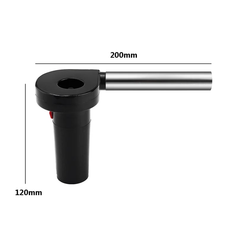 bbqdeals BBQ Fan Air Blower, Black, 1.5V, D Battery-Powered Charcoal Fire