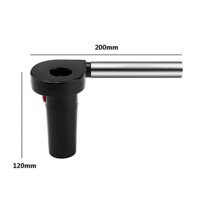 bbqdeals BBQ Fan Air Blower, Black, 1.5V, D Battery-Powered Charcoal Fire