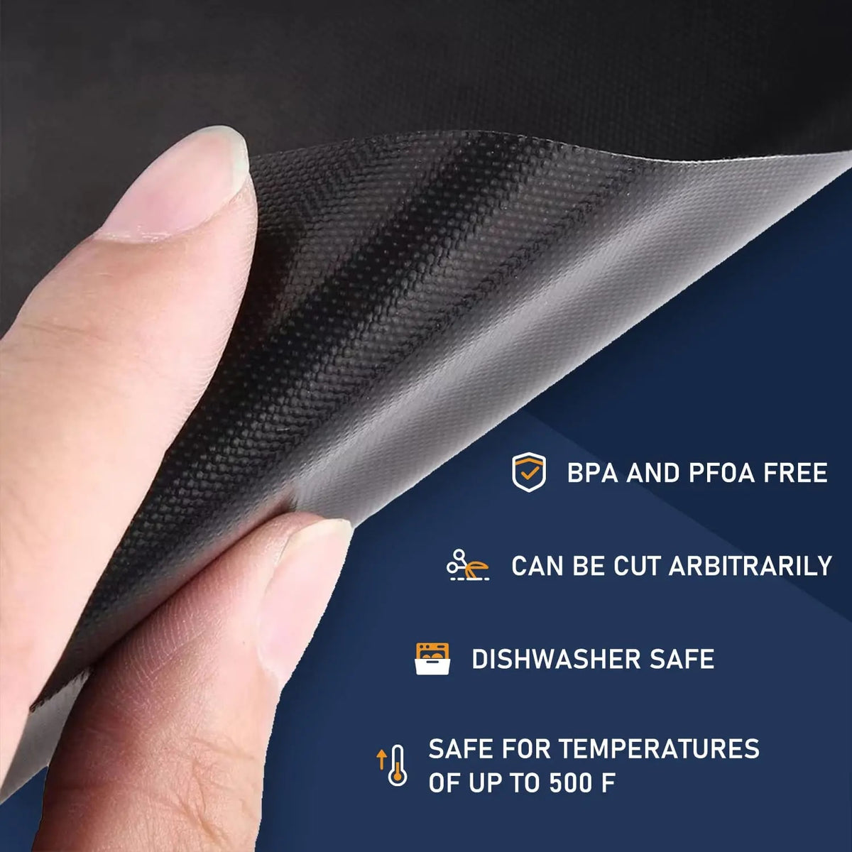 Non-Stick Fibreglass Grill Mat, Reusable Oven Liner, 33 x 40cm or 50 x 40cm