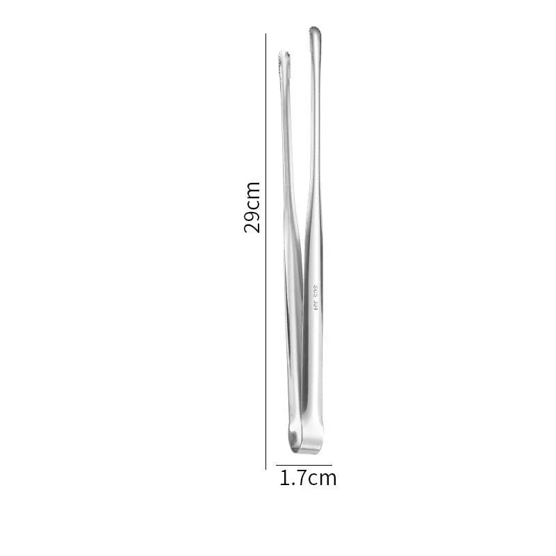 304 Stainless Steel Barbecue Tongs with Serrated Gripping Ends, 19.3-29cm Sizes - L