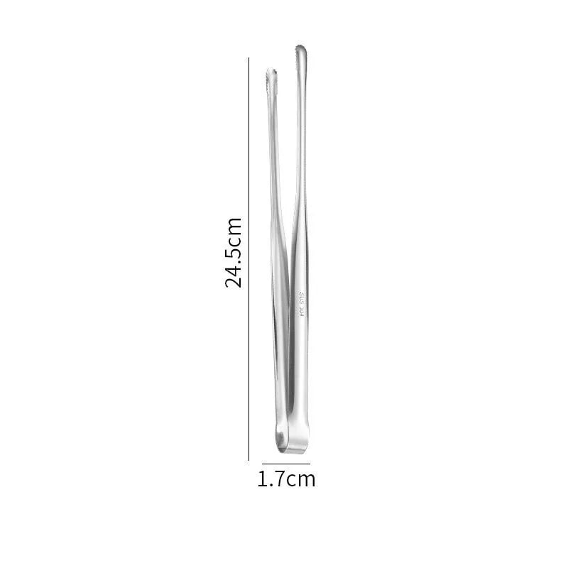 304 Stainless Steel Barbecue Tongs with Serrated Gripping Ends, 19.3-29cm Sizes - M