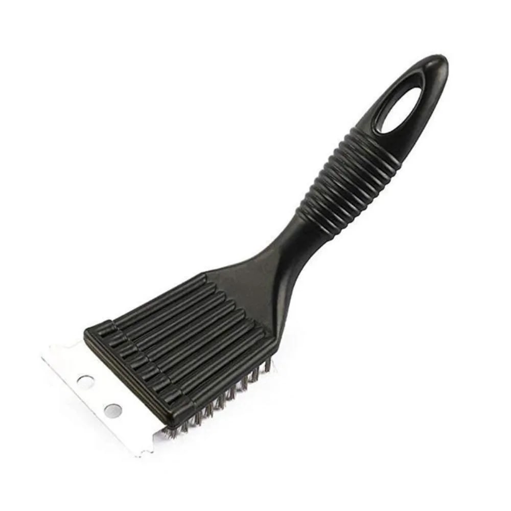 8 Inch Stainless Steel Grill Brush with Scraper and Non-Slip Handle - Grill brush