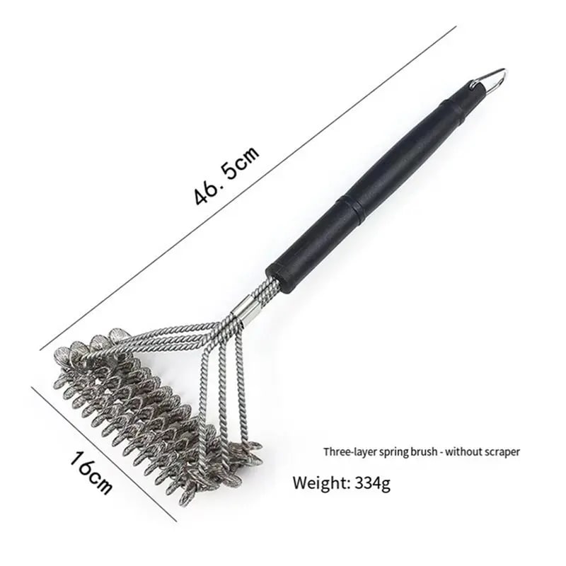 bbqdeals BBQ Grill Brush, Three-Layer Wire Bristles, 46.5cm, for Cast Iron,