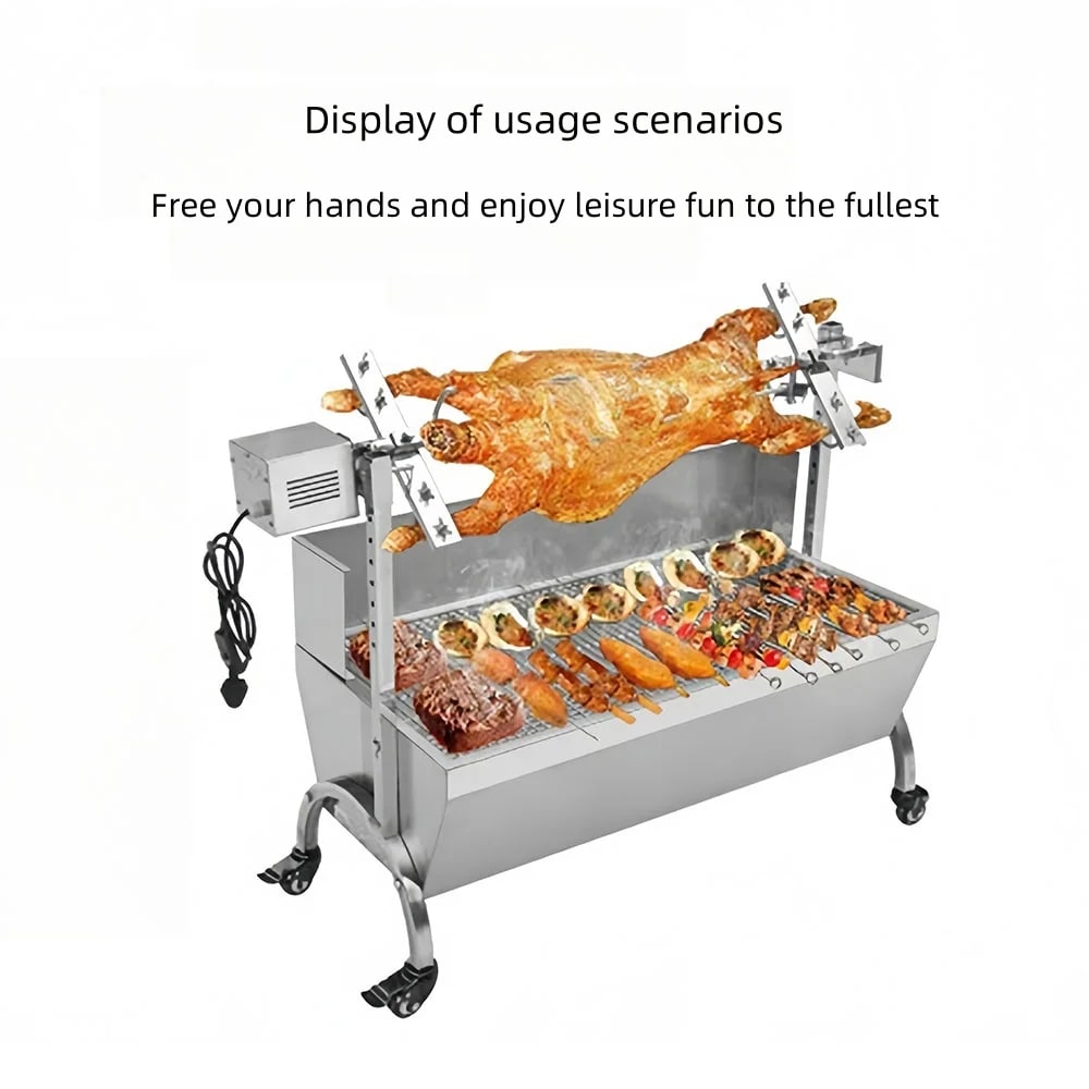Automatic Rotating BBQ Grill Motor BBQ-128M, Stainless Steel, 110V or 220V