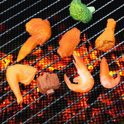 Non-Stick BBQ Grill Mesh Pad, Reusable High-Temperature Sheet, Black, 40x30cm or 20x30cm