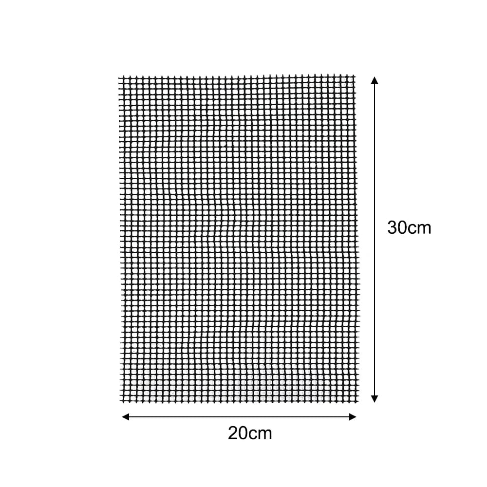 Non-Stick BBQ Grill Mesh Pad, Reusable High-Temperature Sheet, Black, 40x30cm or 20x30cm - 20x30cm