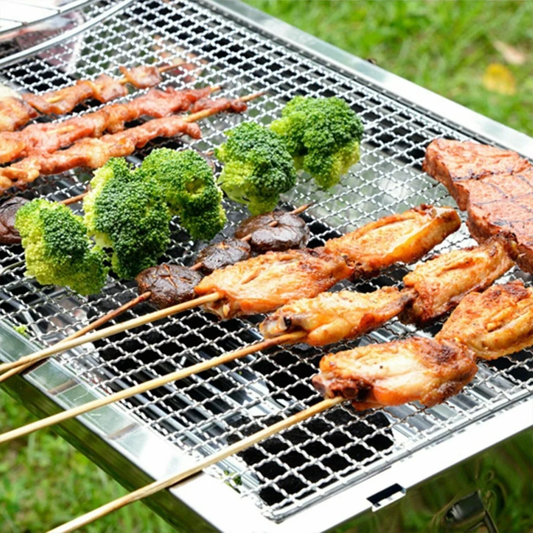 Metal BBQ Grill Mesh 50 x 38cm for Charcoal Barbecues, Vegetables and Seafood