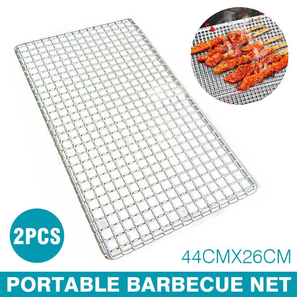 Metal BBQ Grill Mesh 50 x 38cm for Charcoal Barbecues, Vegetables and Seafood
