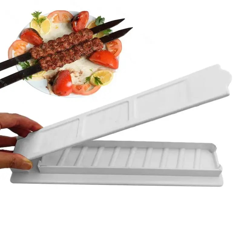 Plastic Kebab Press Maker Mould for Barbecue Skewers, 29.2cm, White or Black
