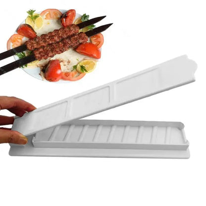 Plastic Kebab Press Maker Mould for Barbecue Skewers, 29.2cm, White or Black