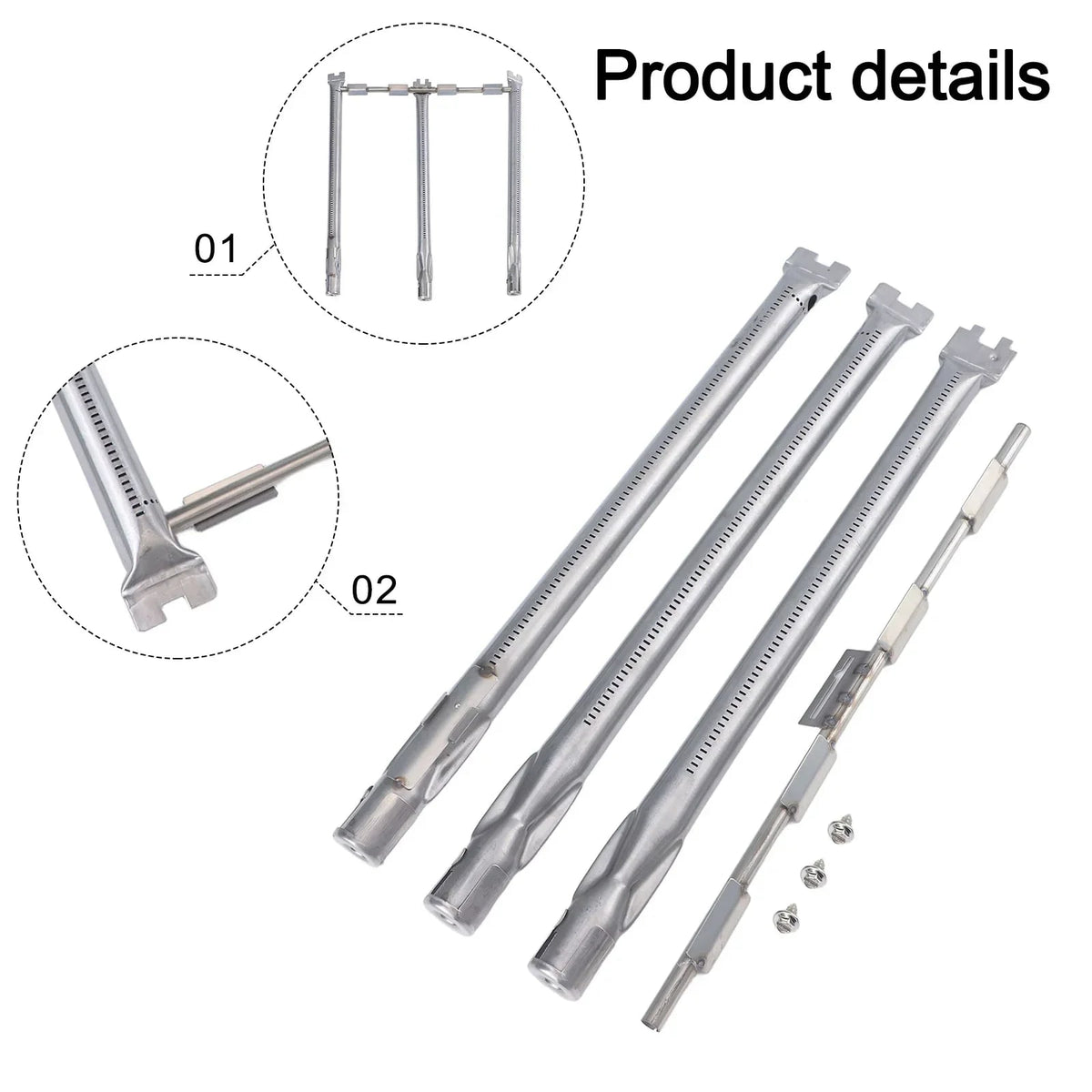 Grill Burner Set for Weber GS4, Spirit II and Spirit Series Gas Grills, 4 Pieces