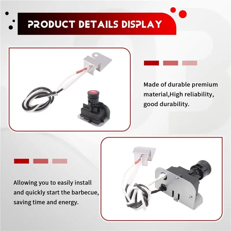 63788 Push-Button Igniter Kit for Weber Q320 2008 and Q3200 2014 Gas Grills