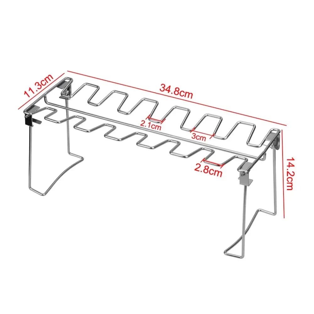 Stainless Steel Chicken Wing and Leg Rack with Shelf or Tray Options - Shelf