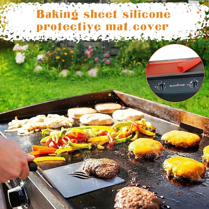 Rubber Griddle Mat BBQ Protective Pad for Cooking and Barbecue, 17, 22, 28 or 36 inch
