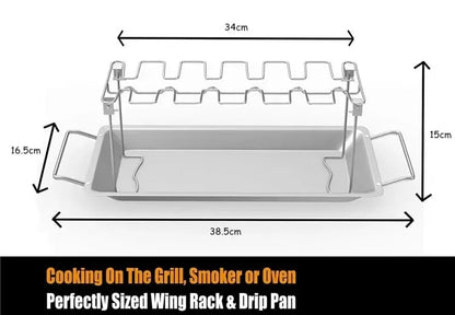 Stainless Steel Chicken Wing and Leg Rack with Shelf or Tray Options - Shelf Tray