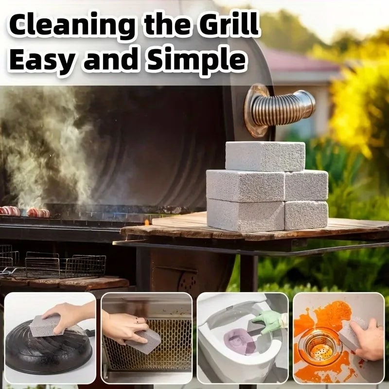 Grill Cleaning Brick Pumice Stone 10 x 6 x 2cm High-Pressure Sponge BBQ Grate Cleaner