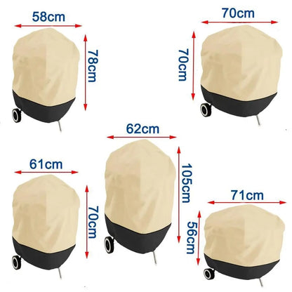 210D Oxford Cloth BBQ Cover, Waterproof Outdoor Barbecue Cover, 5 Sizes