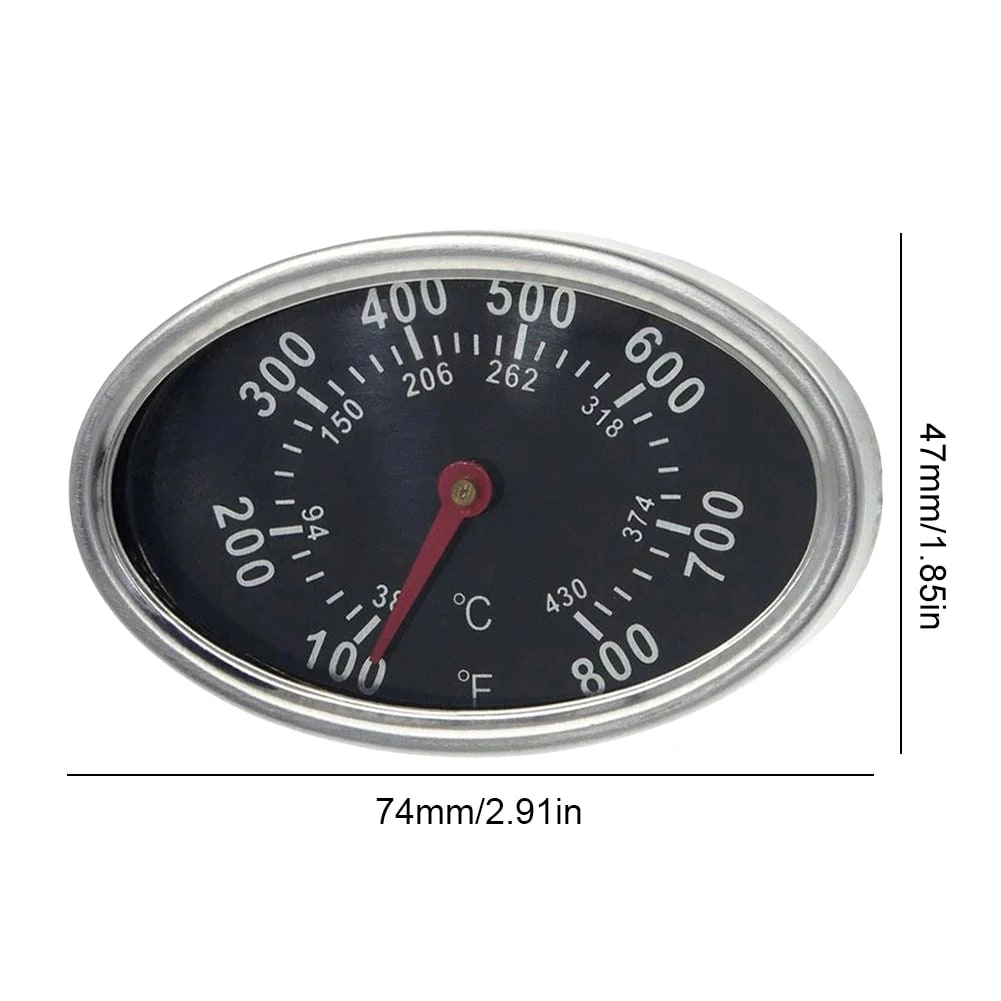 Replacement Grill Temperature Gauge Metal Barbecue Thermometer 74 x 47 mm