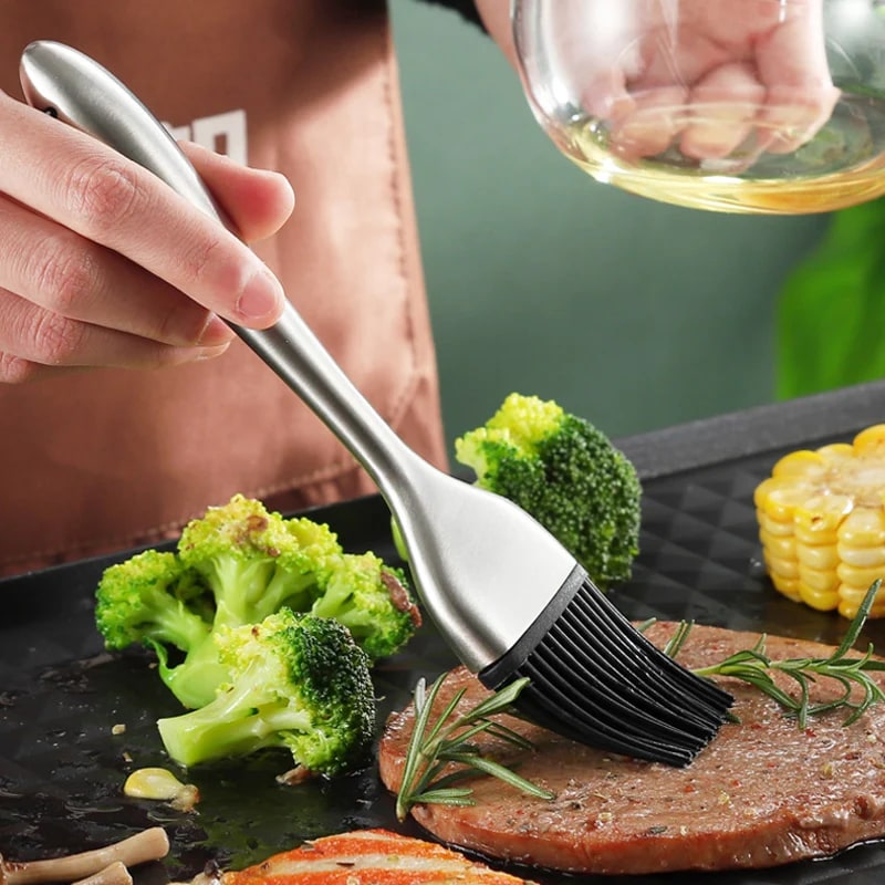 Silicone BBQ Basting Brush with Stainless Steel Handle, 20cm or 30.5cm