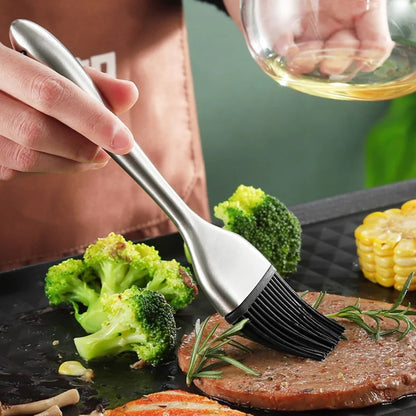 Silicone BBQ Basting Brush with Stainless Steel Handle, 20cm or 30.5cm