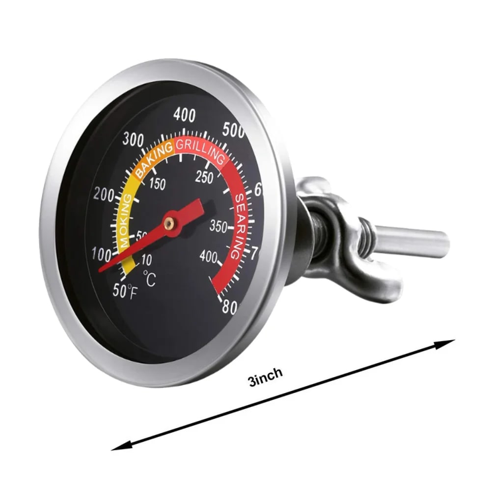 Replacement Grill Temperature Gauge Metal Barbecue Thermometer 74 x 47 mm - B