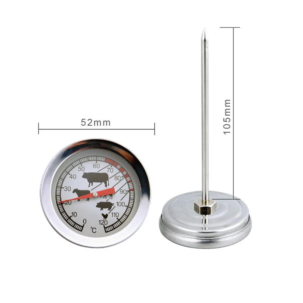 Replacement Grill Temperature Gauge Metal Barbecue Thermometer 74 x 47 mm - E