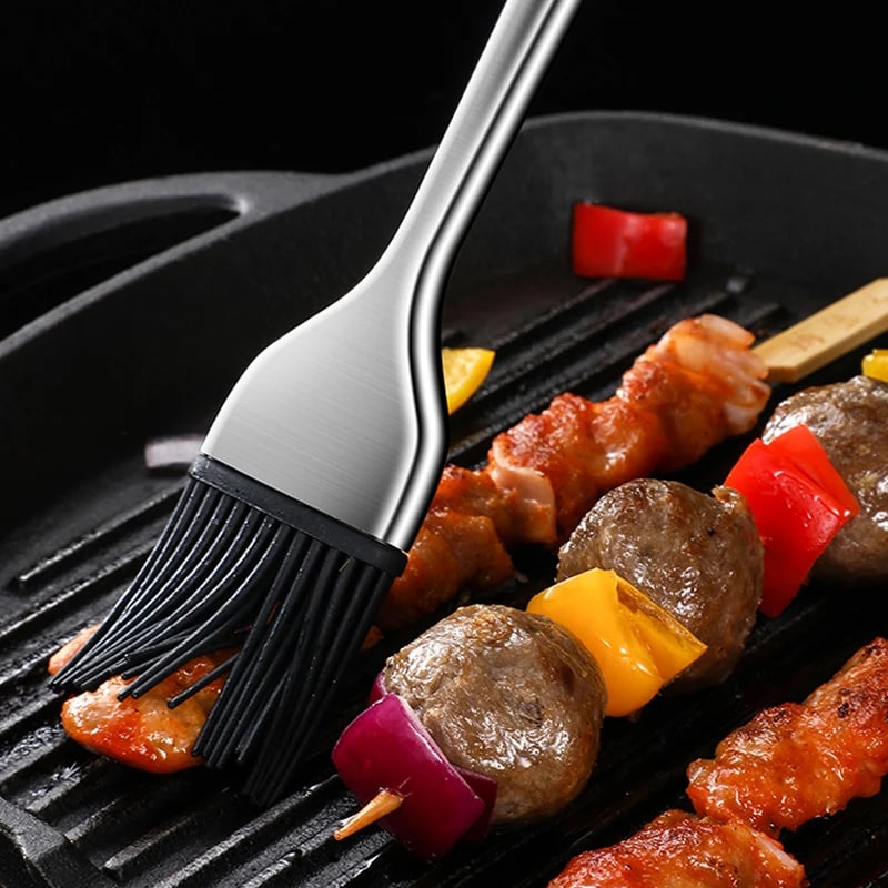 Silicone BBQ Basting Brush with Stainless Steel Handle, 20cm or 30.5cm