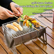 Portable Folding Stainless Steel BBQ Grill with Grill Rack, 3 Size Options