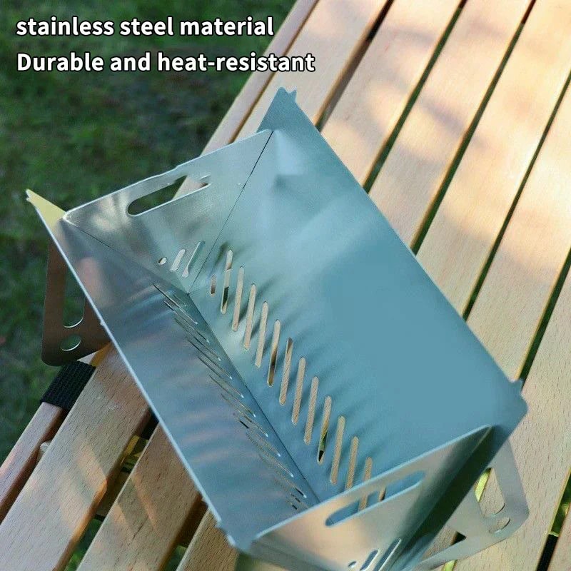 Portable Folding Stainless Steel BBQ Grill with Grill Rack, 3 Size Options