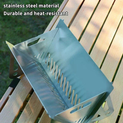 Portable Folding Stainless Steel BBQ Grill with Grill Rack, 3 Size Options