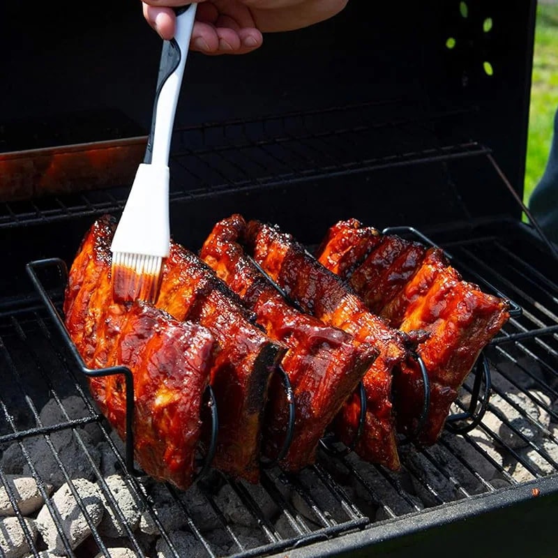 Metal BBQ Rib Rack for Upright Spare Rib Roasting