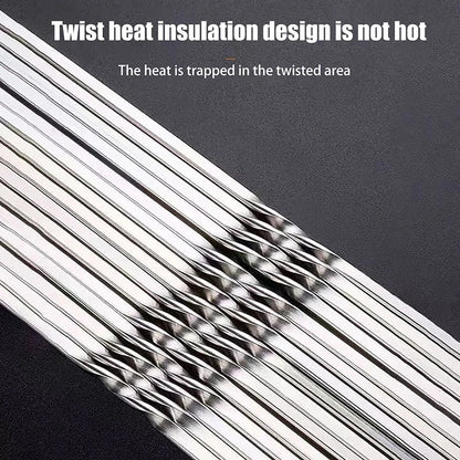 10-Piece Metal BBQ Skewer Fork Set, Reusable Grill Sticks, 27.2cm or 27.5cm