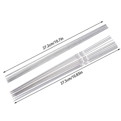 10-Piece Metal BBQ Skewer Fork Set, Reusable Grill Sticks, 27.2cm or 27.5cm