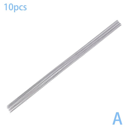 10-Piece Metal BBQ Skewer Fork Set, Reusable Grill Sticks, 27.2cm or 27.5cm - A 27.2cm