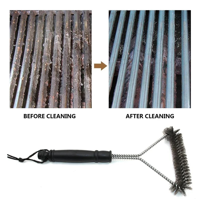Stainless Steel BBQ Grill Cleaning Brush, Y-Shaped 30cm Barbecue Brush