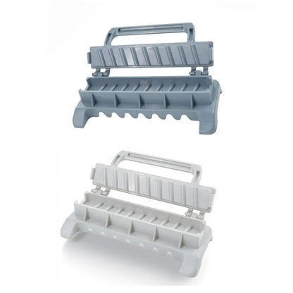 Manual Kebab Maker Press, Plastic Grilled Meat Skewer Shaper, Grey and White, 2 Piece