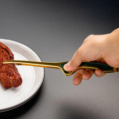 Stainless Steel BBQ Tongs with Non-Scalding Handle, 24cm