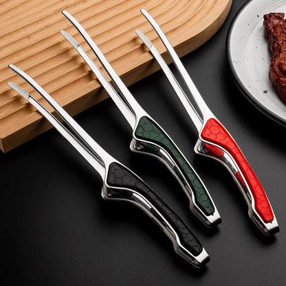 Stainless Steel BBQ Tongs with Non-Scalding Handle, 24cm