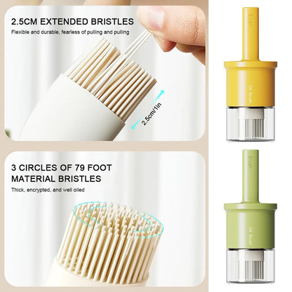2-in-1 300ml Glass Oil Dispenser Bottle with Brush for BBQ and Baking