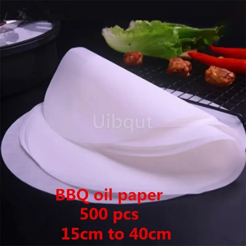 Round BBQ Paper Discs, 500 Pack, 15-40cm Sizes for Burger Presses and Griddles