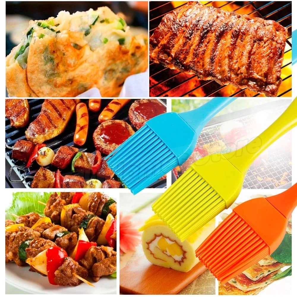 Rubber BBQ Basting Brush, 20.5cm, 3.5cm Head, Mixed Colours