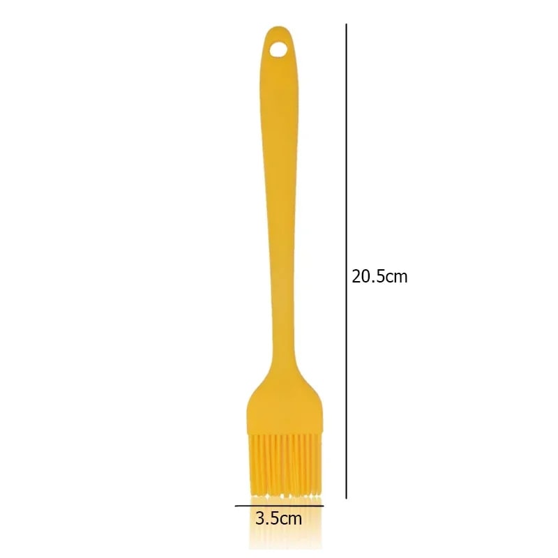 Rubber BBQ Basting Brush, 20.5cm, 3.5cm Head, Mixed Colours - Yellow