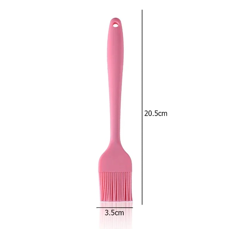 Rubber BBQ Basting Brush, 20.5cm, 3.5cm Head, Mixed Colours - Pink
