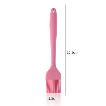 Rubber BBQ Basting Brush, 20.5cm, 3.5cm Head, Mixed Colours - Pink