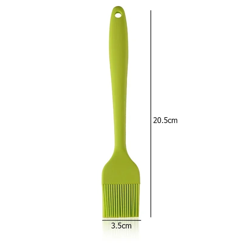 Rubber BBQ Basting Brush, 20.5cm, 3.5cm Head, Mixed Colours - Green